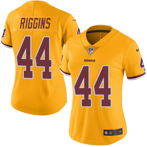 Nike Redskins #44 John Riggins Gold Women's Stitched NFL Limited Rush Jersey